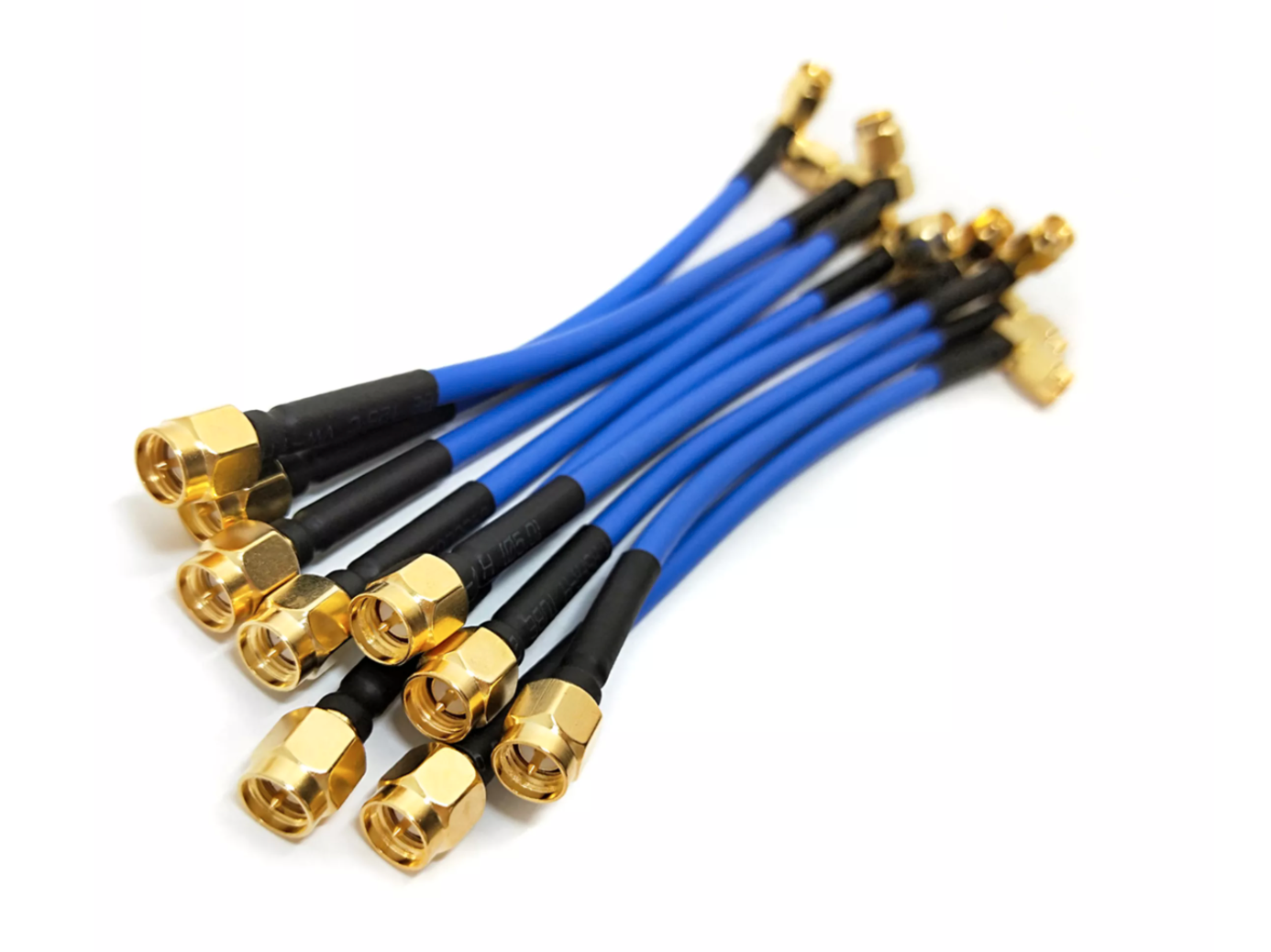 SMA male right angle and SMA male straight connector with Extension cable Low-loss RF Coaxial Blue RG141 Cable 3.png