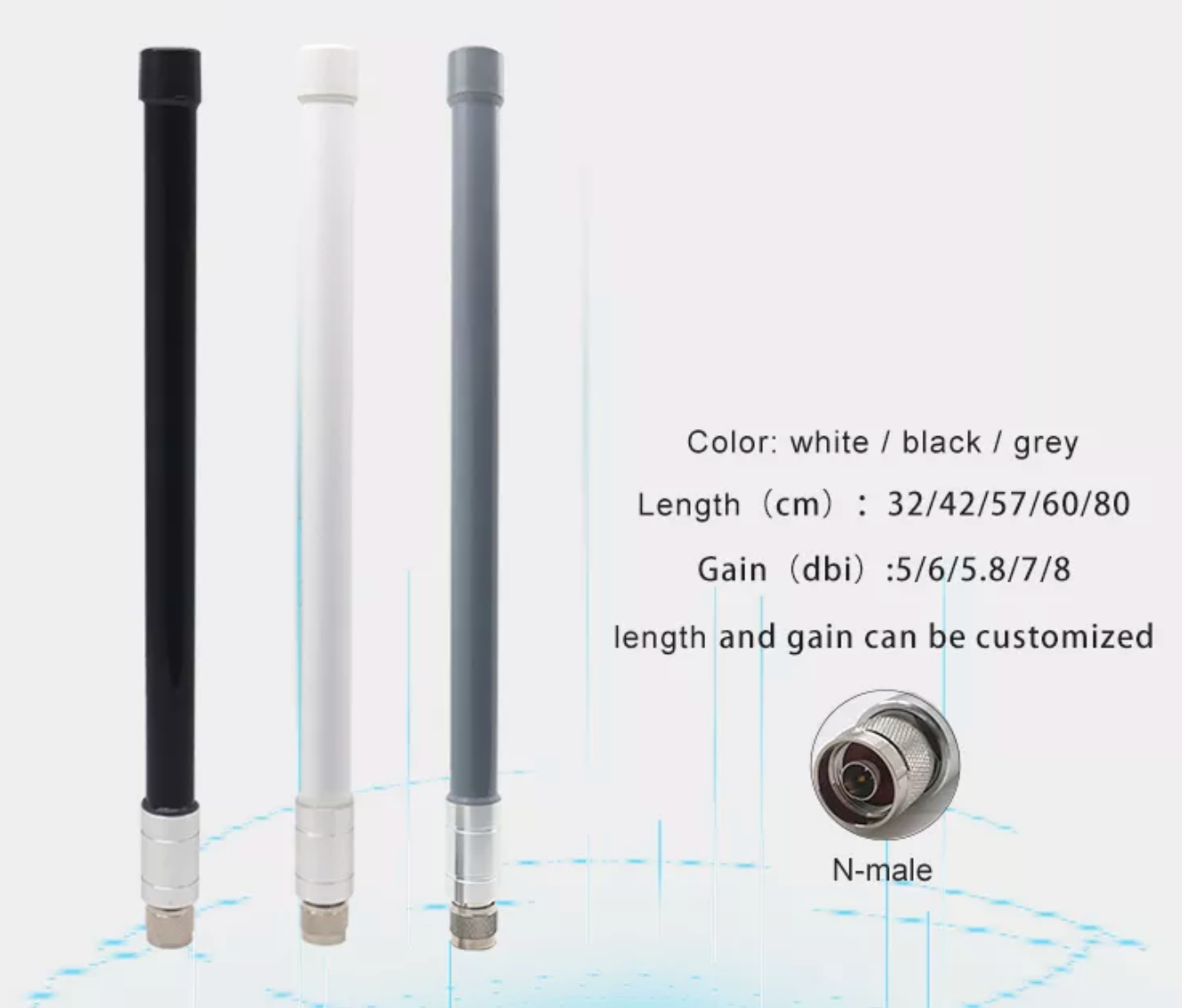 Base Station Antenna 8dBi 868Mhz 915Mhz Lora Fiberglass Antenna